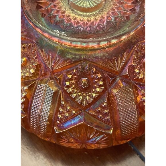 1970s Imperial Glass Mogul Variant Marigold Carnival Iridescent Cupped Bowl Ohio - Picture 7 of 7